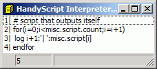 Script outputing itself
